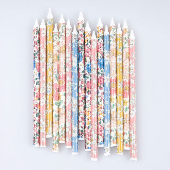 Mixed Print Floral Party Candles