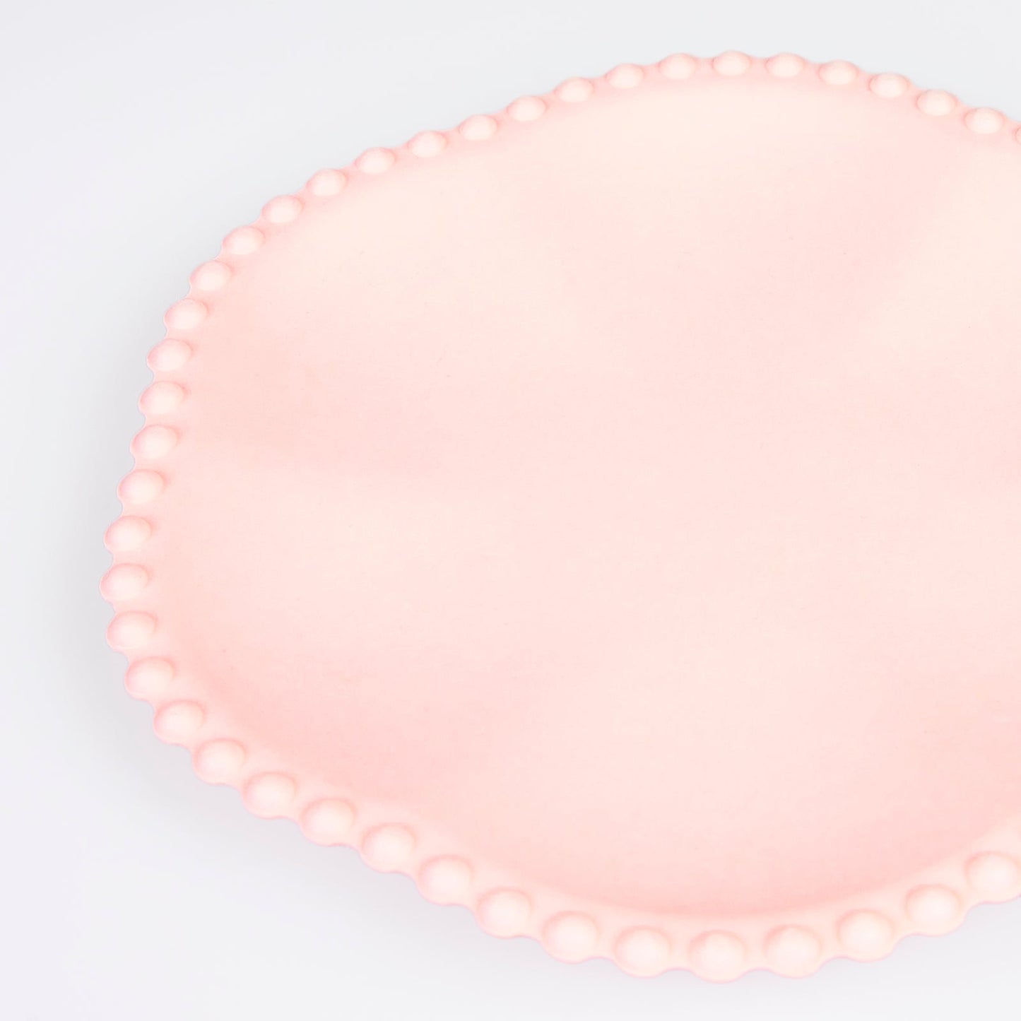 Pink Dot Edged Flower Compostable Dinner Plates
