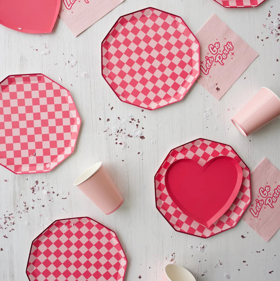 Haute Pink Checker Large Plates