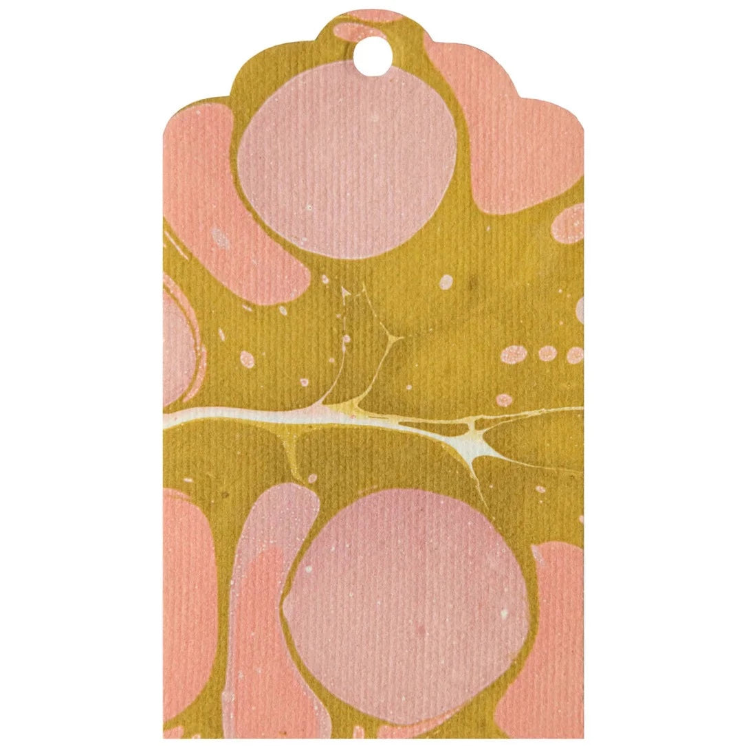 Pink & Green Stone Marbled Gift Tags