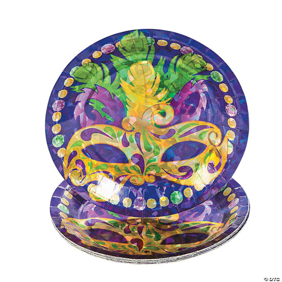 Prismatic Mardi Gras Dessert Plates