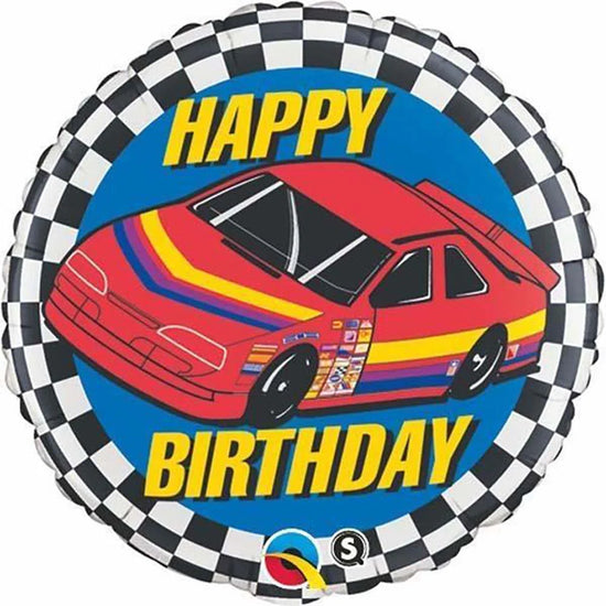 18" Happy Birthday Race Car Mylar