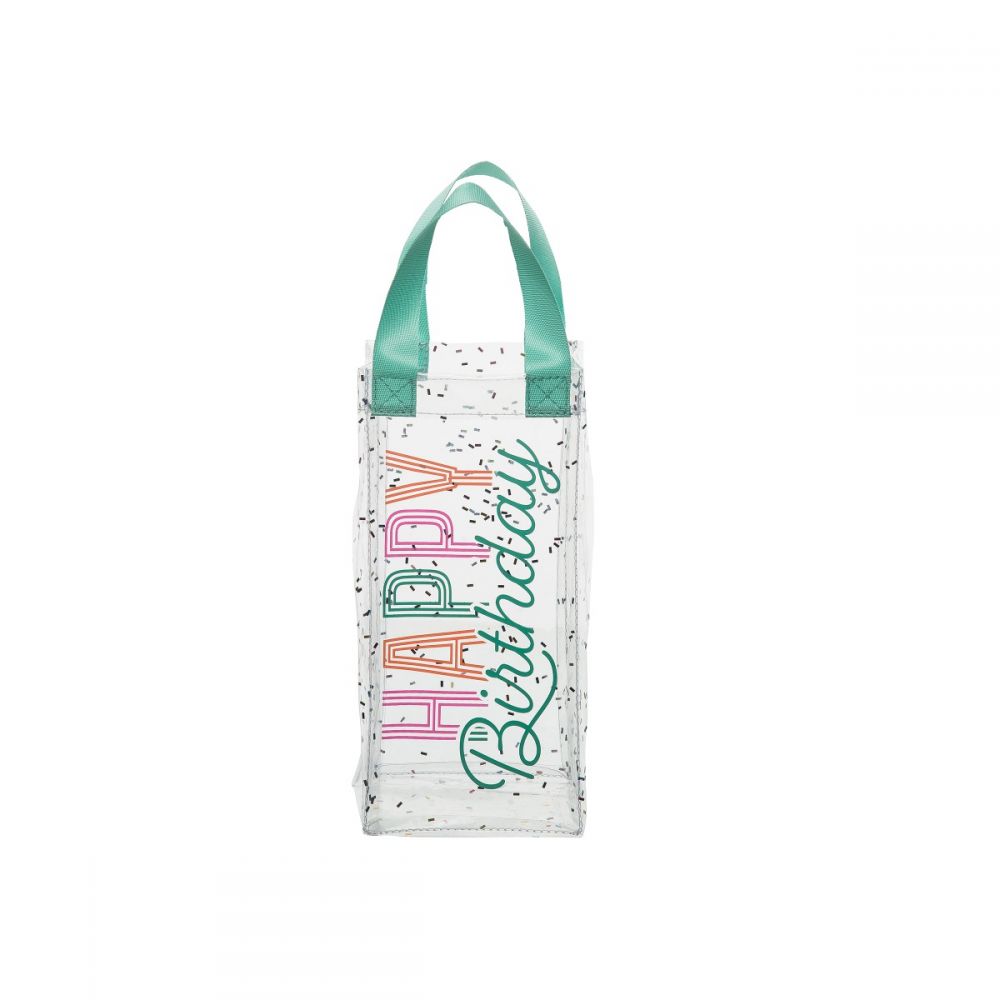 Load image into Gallery viewer, Birthday Sprinkle Clear Wine Bag
