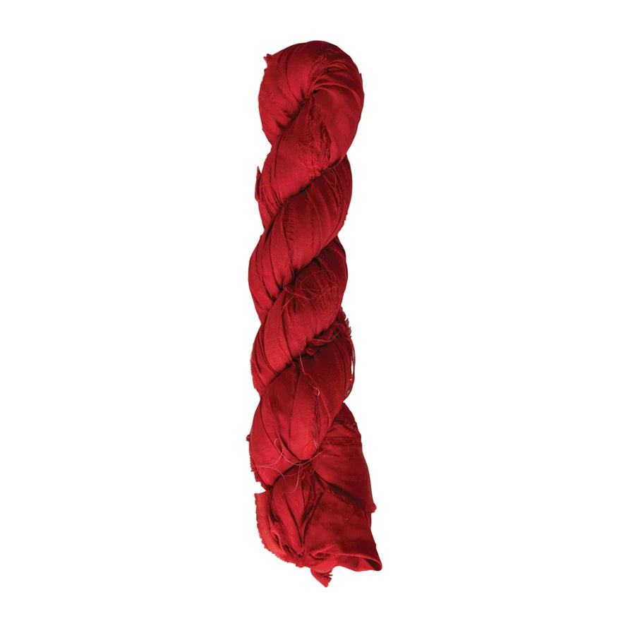 70 yd Recycled Silk Ribbon, Red