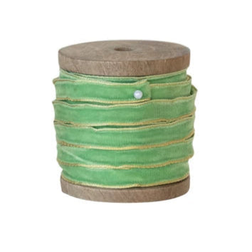 Velvet Ribbon on Wood Spool - Christmas Colors
