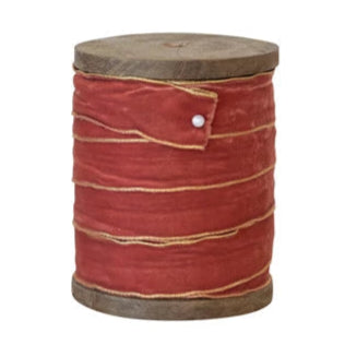 Velvet Ribbon on Wood Spool - Pinks