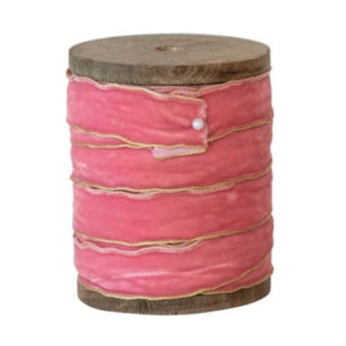 Velvet Ribbon on Wood Spool - Pinks