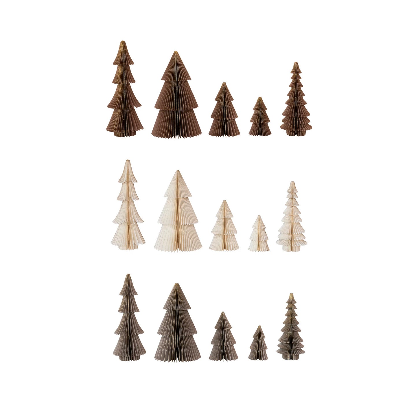Paper Folding Honeycomb Trees - Set of 5