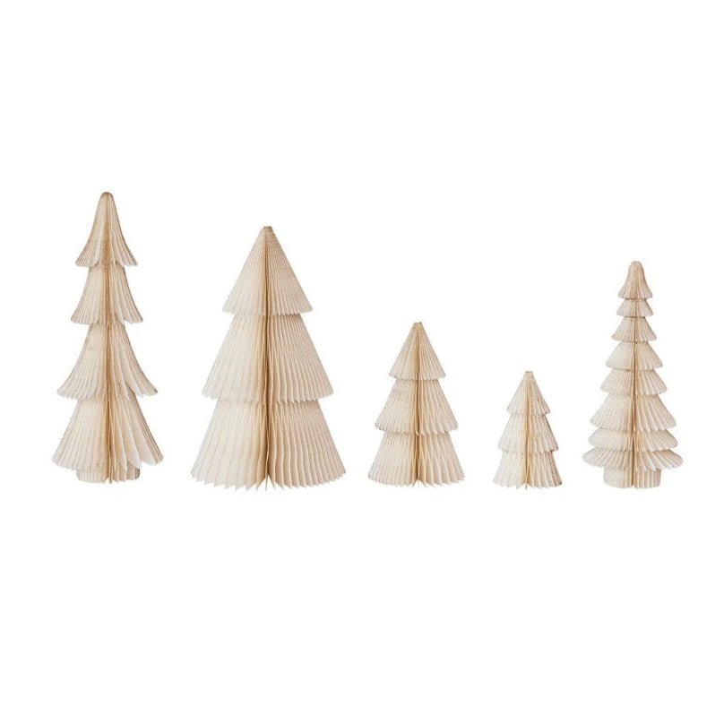 Paper Folding Honeycomb Trees - Set of 5