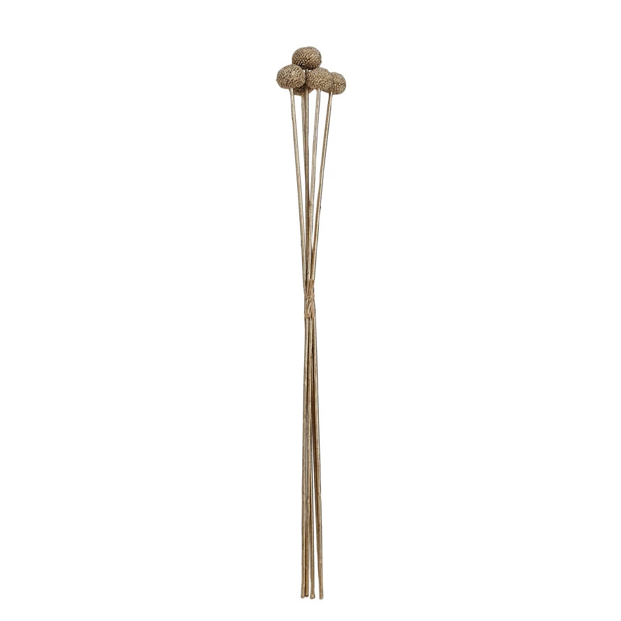 Faux Flower Stem Bunch, Gold