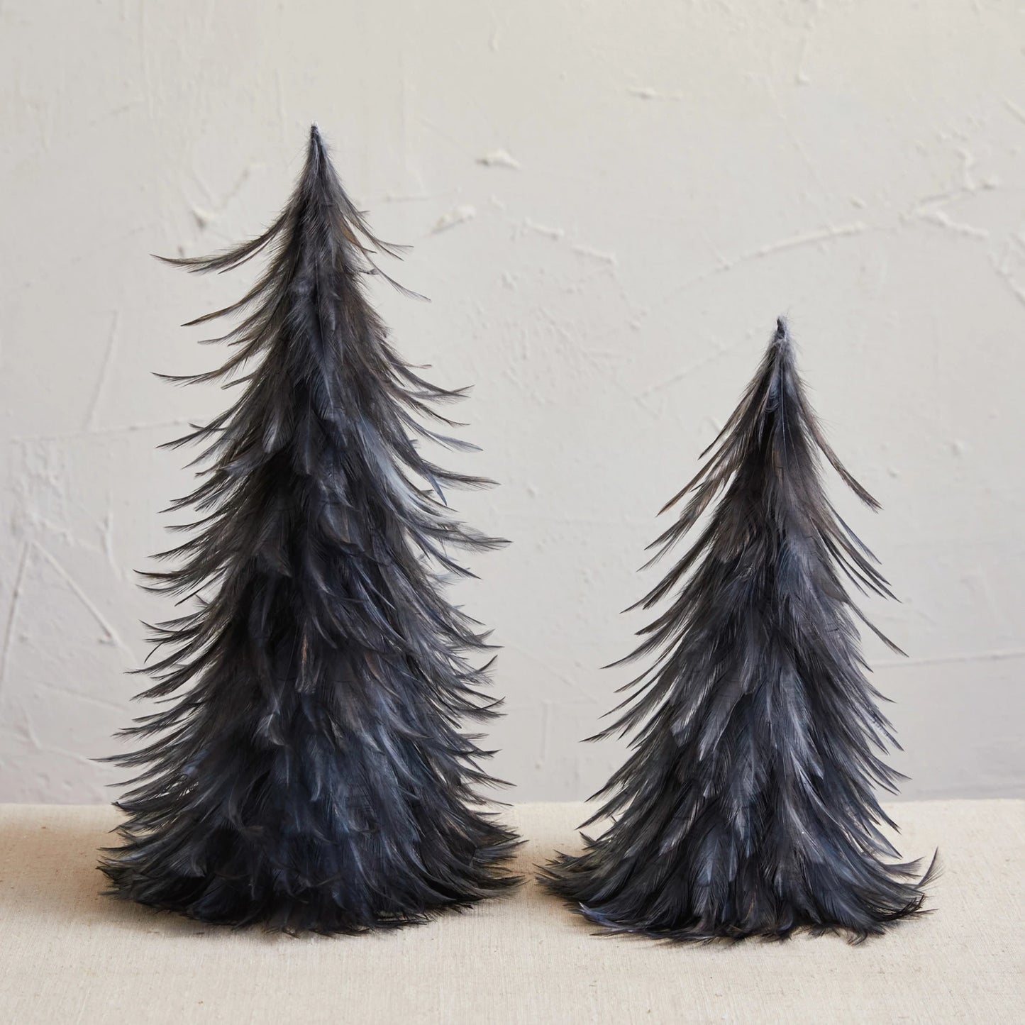 Navy Feather Trees - Set of 2
