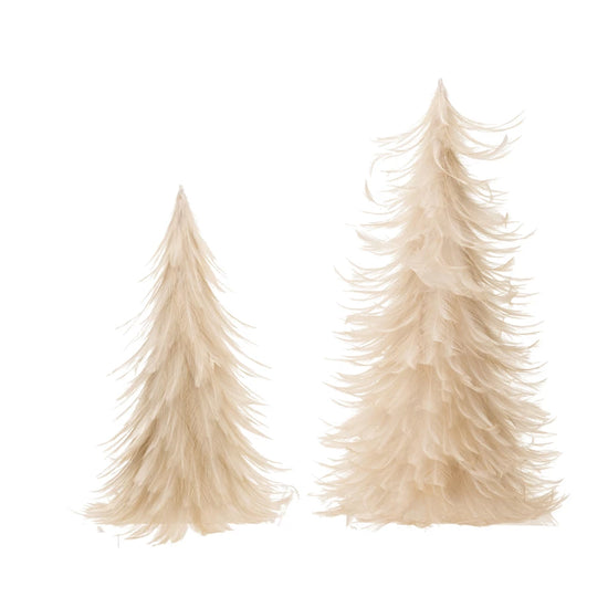 Cream Feather Trees - Set of 2