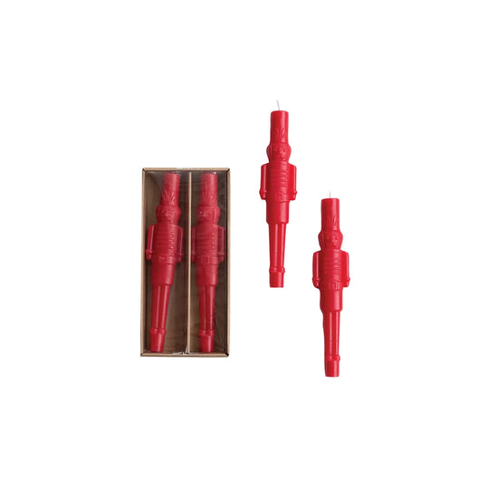Red Nutcracker Taper Candles