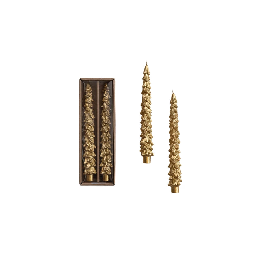 Gold Tree Shaped Taper Candles