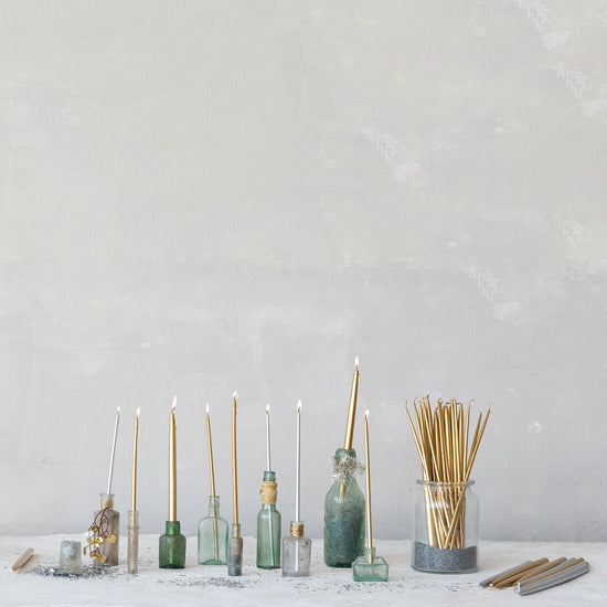 10" Gold Thin Taper Candles