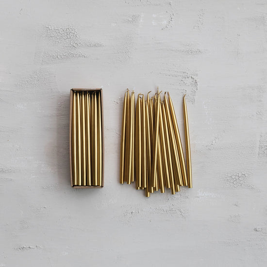 10" Gold Thin Taper Candles