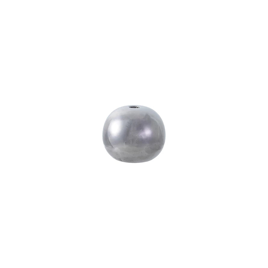 Silver Ceramic Ball Candle Holder