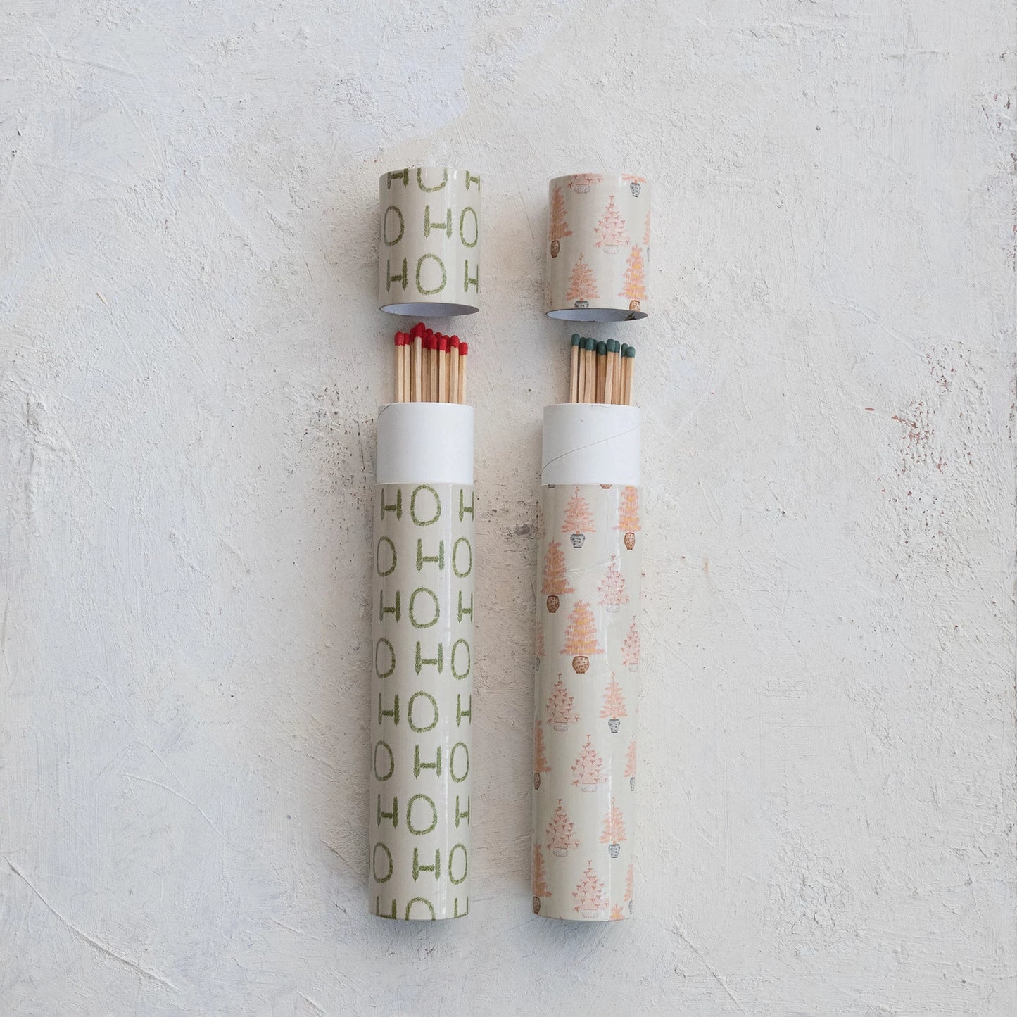 Fireplace Matches in Potted Tree Patterned Tube