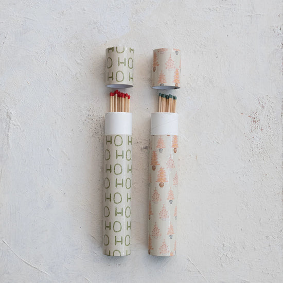 Fireplace Matches in Potted Tree Patterned Tube