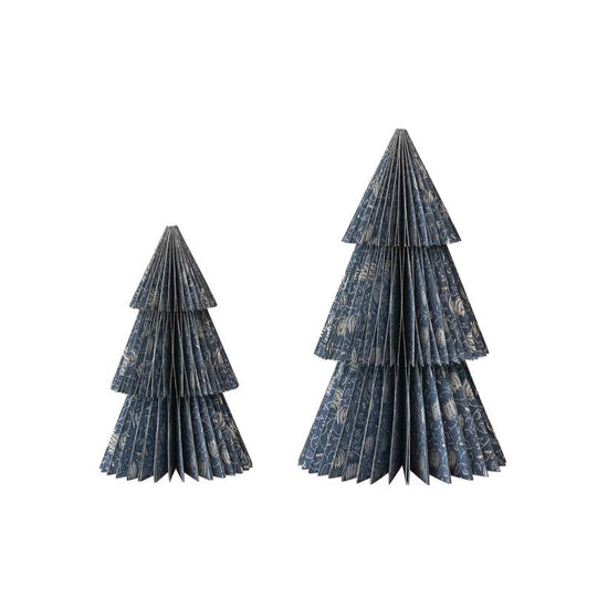 Blue & White Honeycomb Trees - Set of 2