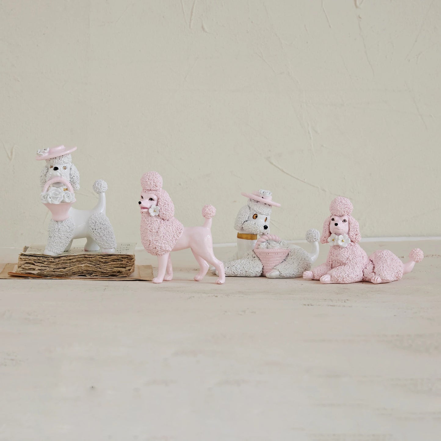 Resin Poodle with Flower