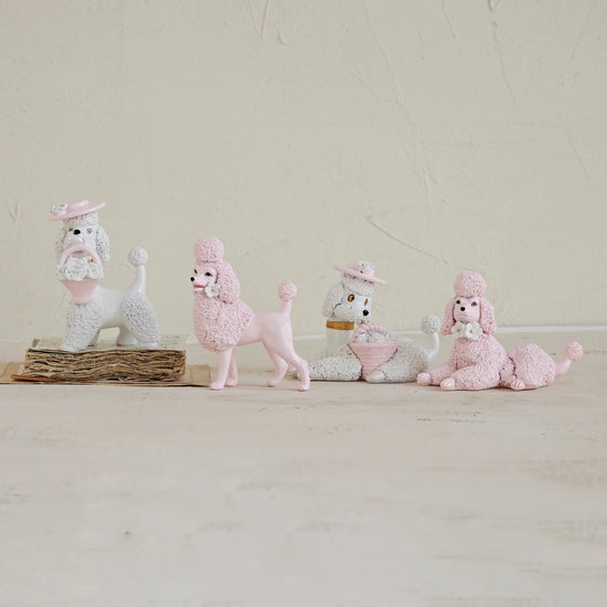 Resin Poodle with Flower