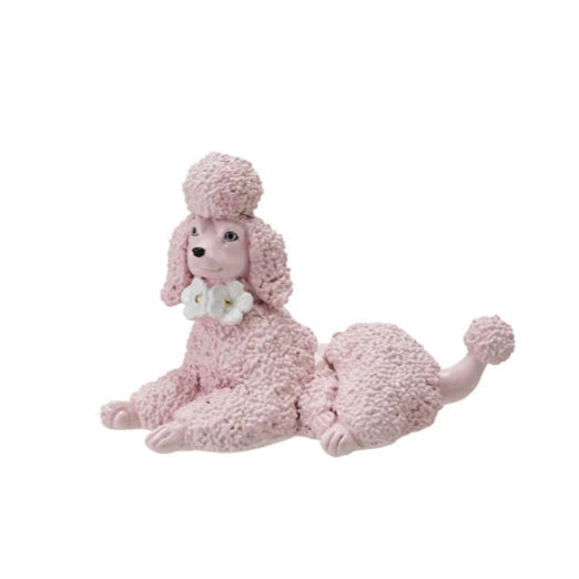 Resin Poodle with Flower