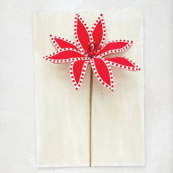 15" Fabric Poinsettia Pick