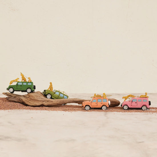 Safari Vehicle Ornament with Cheetahs