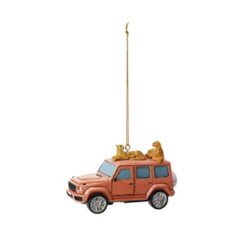 Safari Vehicle Ornament with Cheetahs