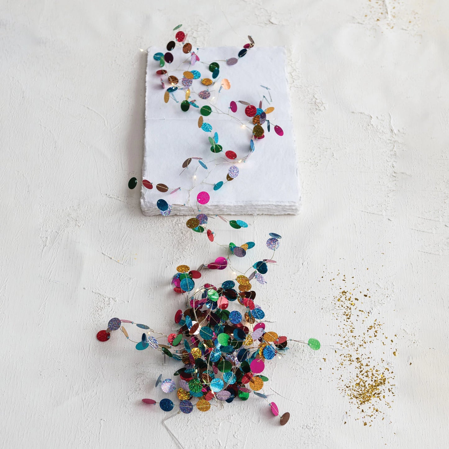 Holographic Confetti Garland with LED Lights