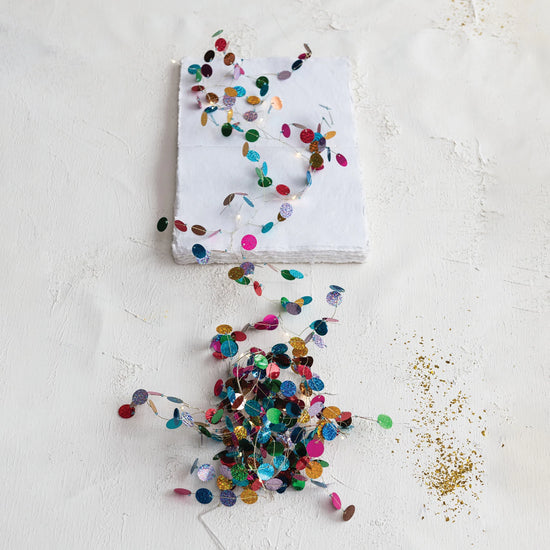 Holographic Confetti Garland with LED Lights