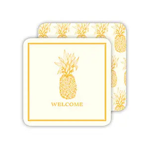 Welcome Yellow Pineapple Coaster