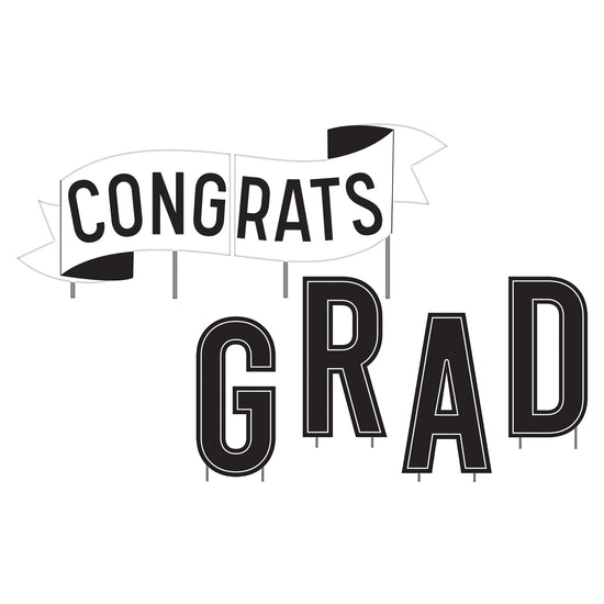 Load image into Gallery viewer, Large Congrats Grad + Grad Cap Yard Signs
