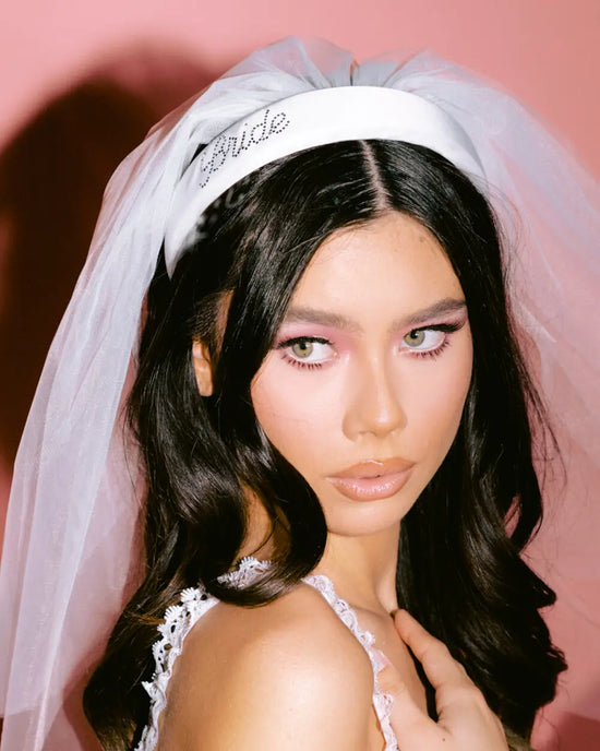 Bridal Headband with Removable Veil