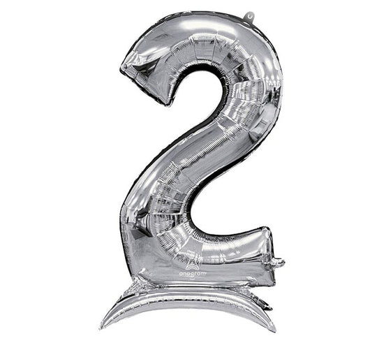 52" Standing Silver Number Balloons