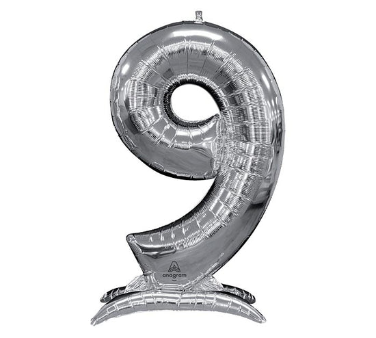 52" Standing Silver Number Balloons