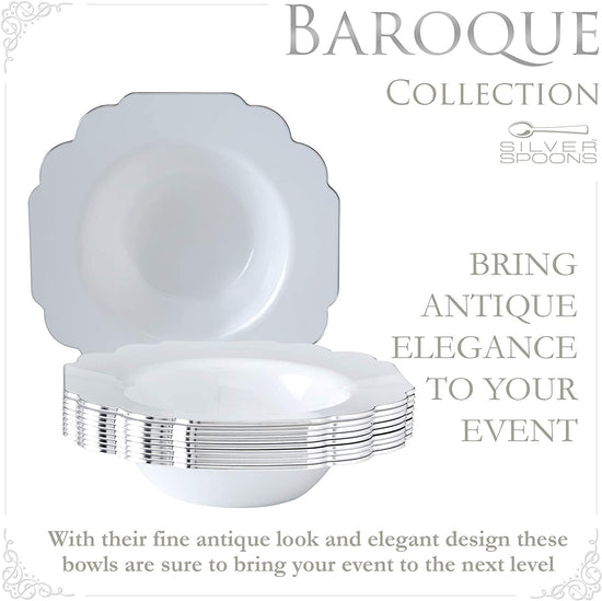 Baroque White Soup Bowl