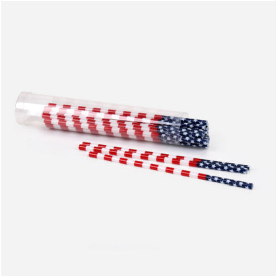 American Flag PVC Straw
