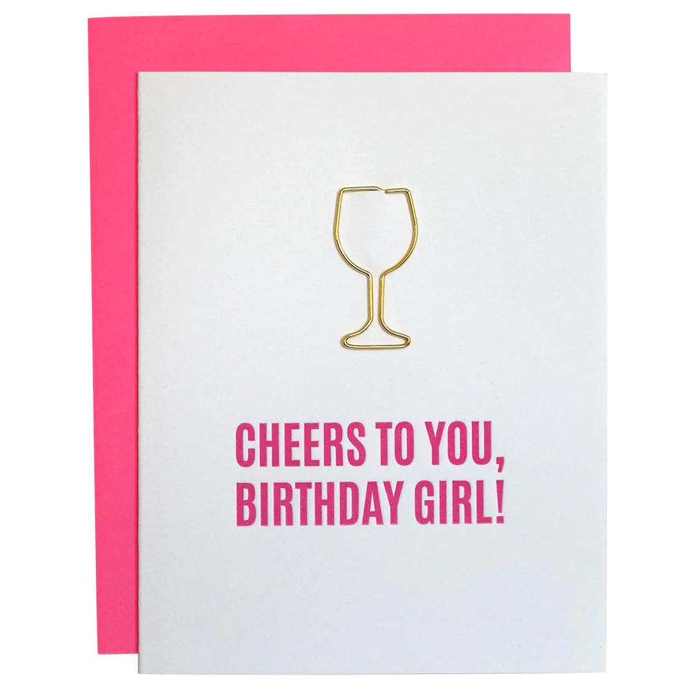 Cheers to You, Birthday Girl Paper Clip Card
