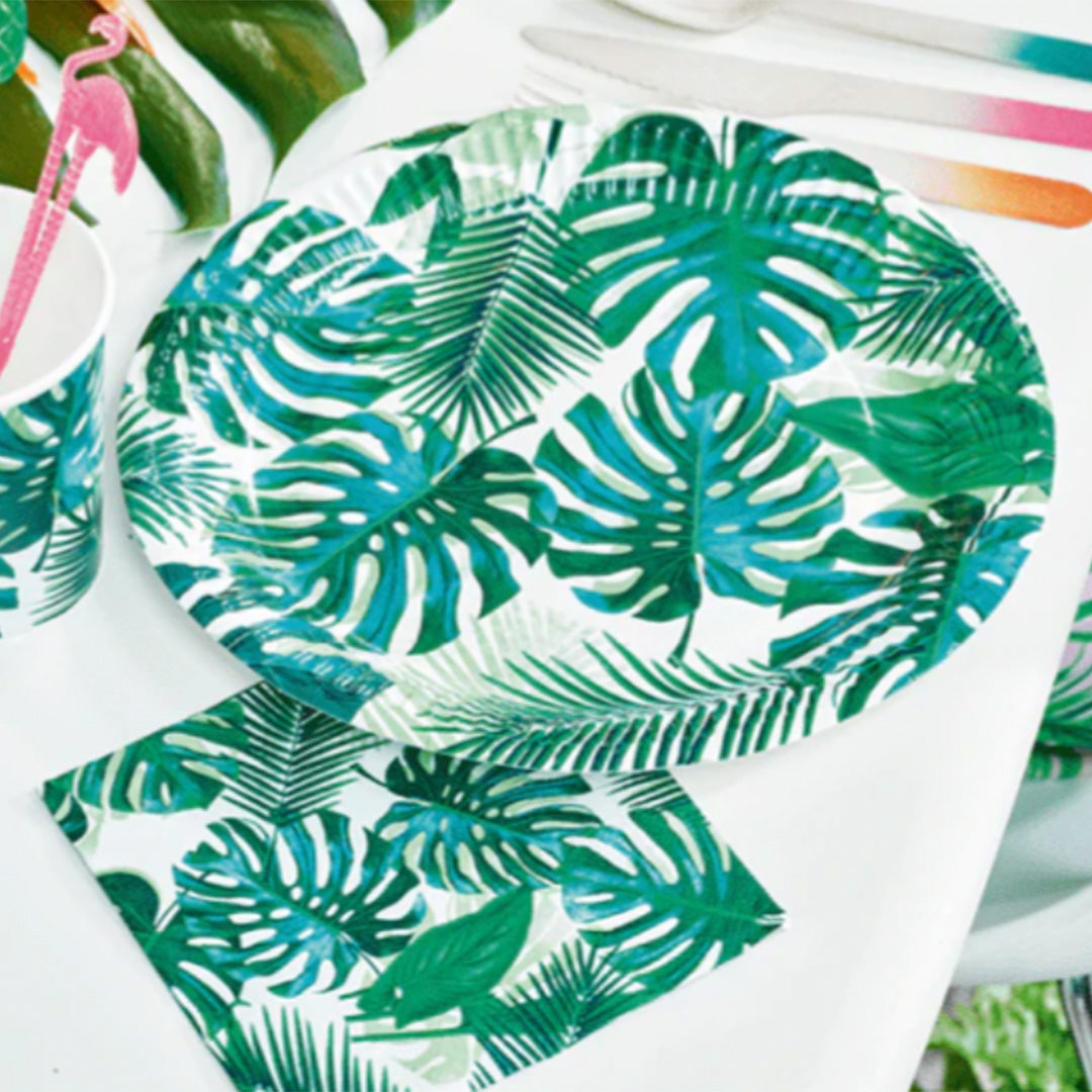 Fiesta Palm Leaf Paper Plates – Sparkle and Swag Party