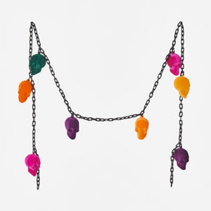 Flocked Skull Garland