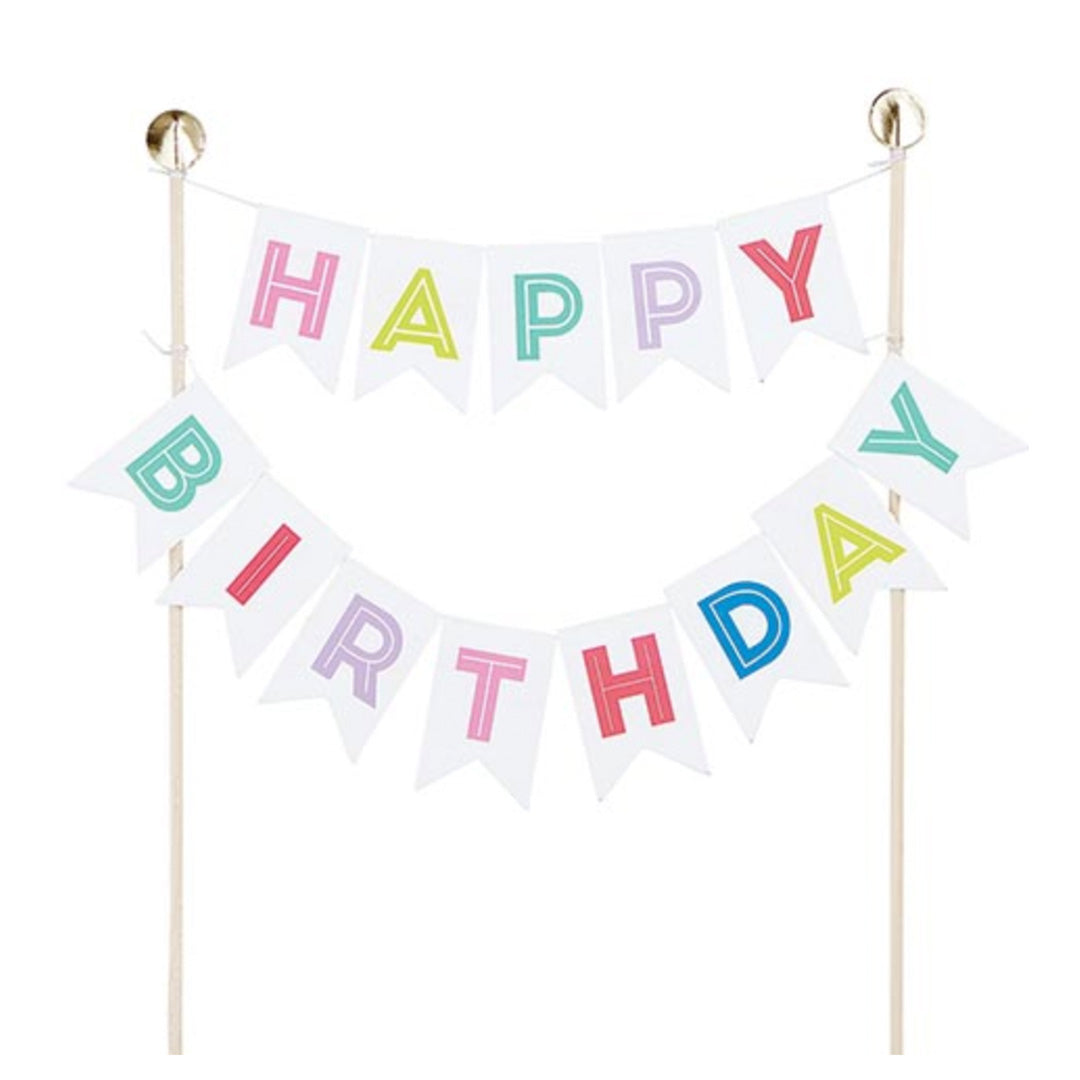 Happy Birthday Garland Cake Topper