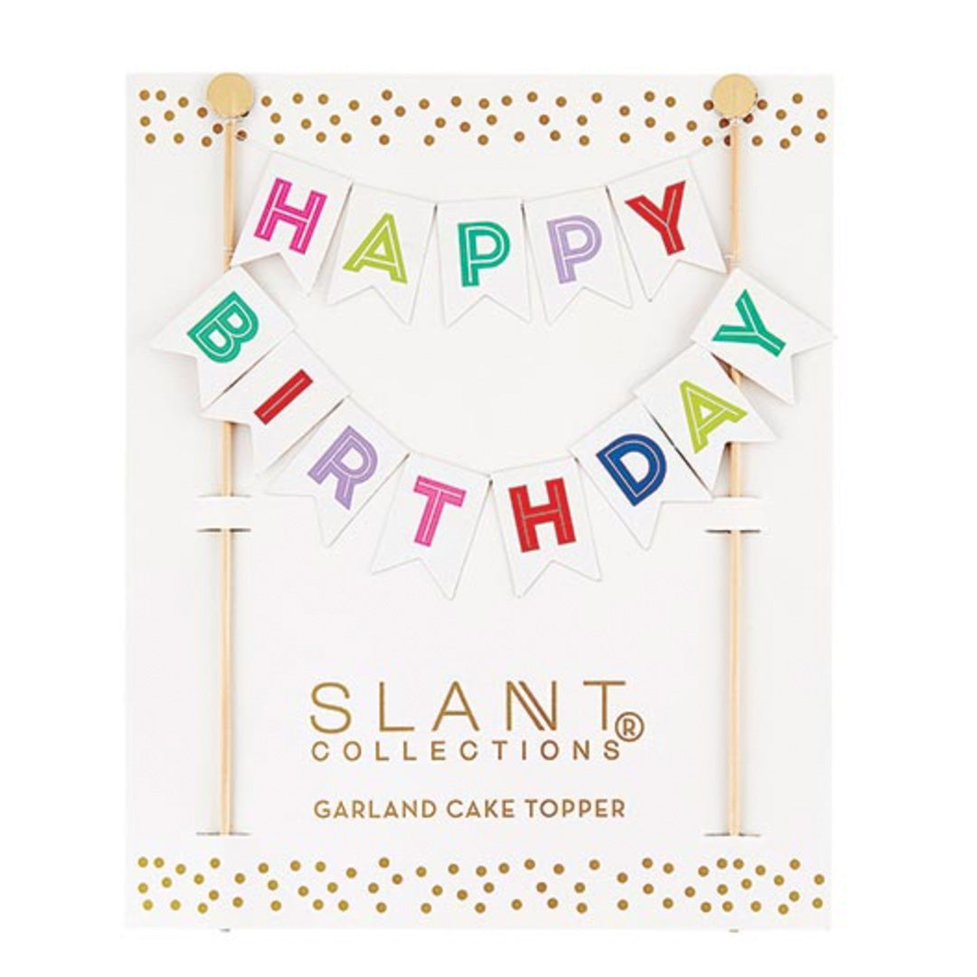 Happy Birthday Garland Cake Topper