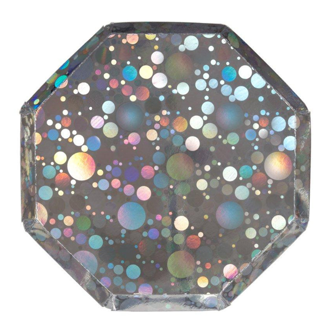 Holographic Silver Bubble Side Plates