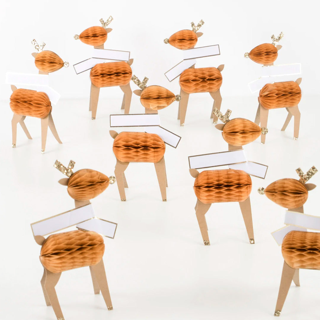 Honeycomb Reindeer Placecards