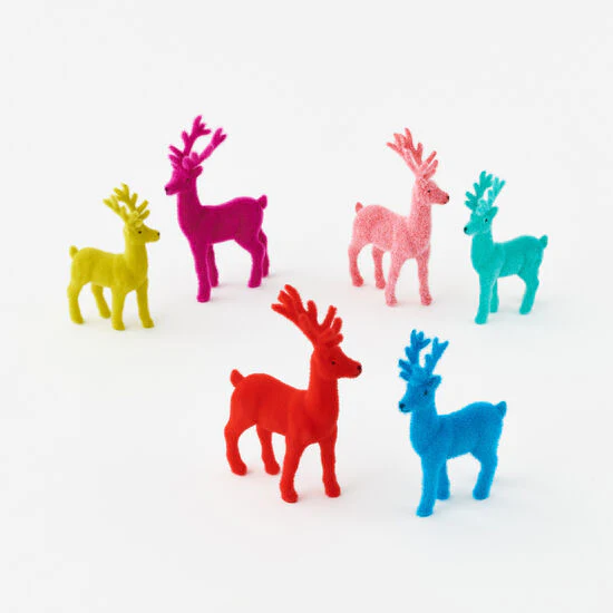 9" Flocked Reindeer