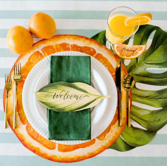 monstera placemat Die Cut Monstera Leaf Placemat – Sparkle and Swag Party