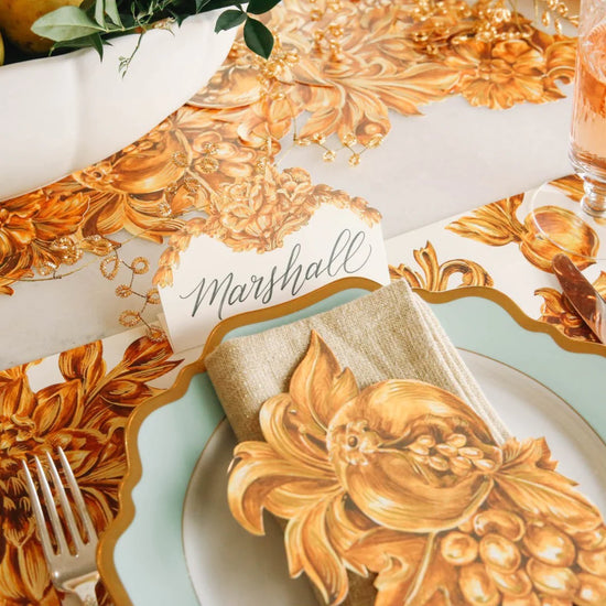 Load image into Gallery viewer, Gold Flora Place Card
