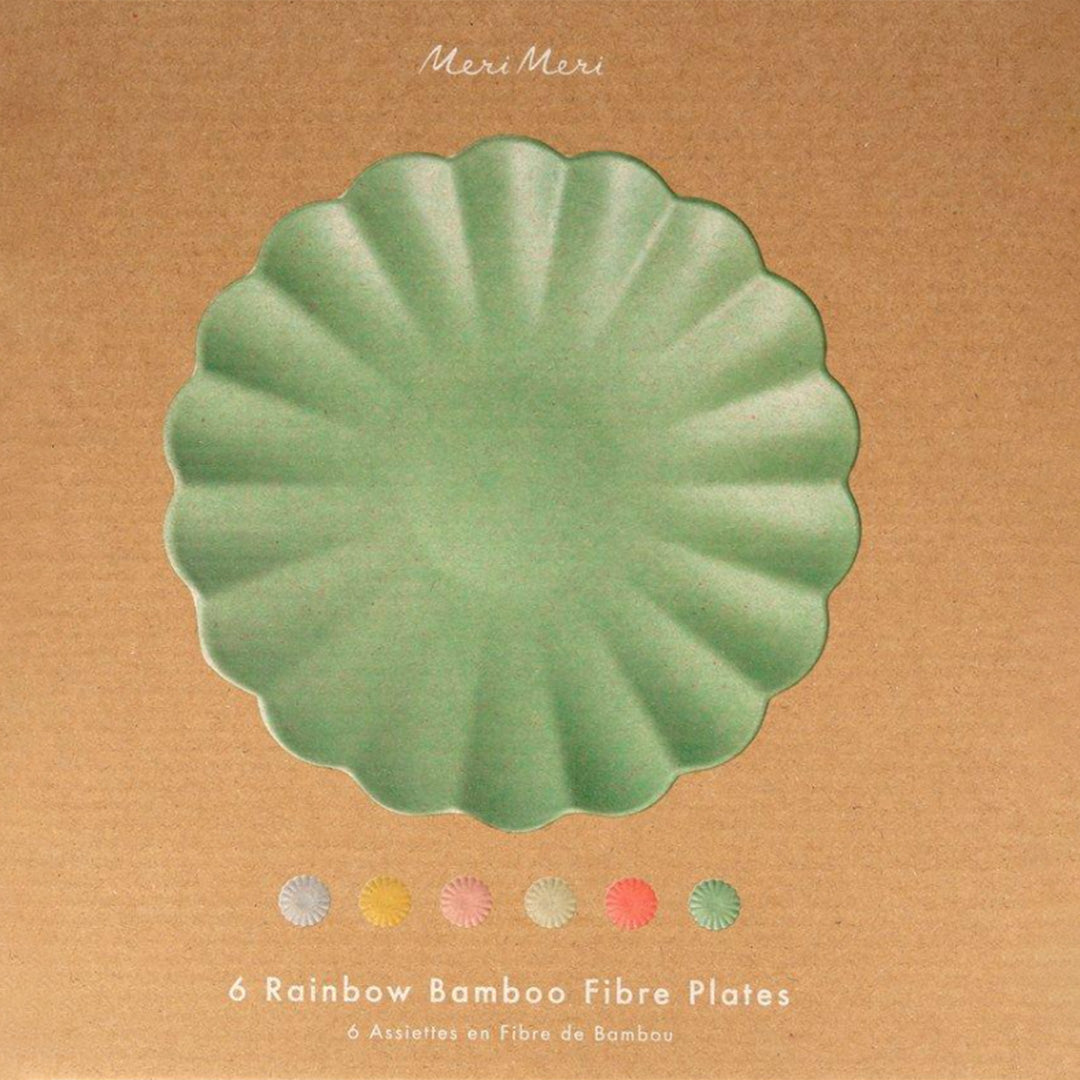 Large Bamboo Mixed Color Plate Set